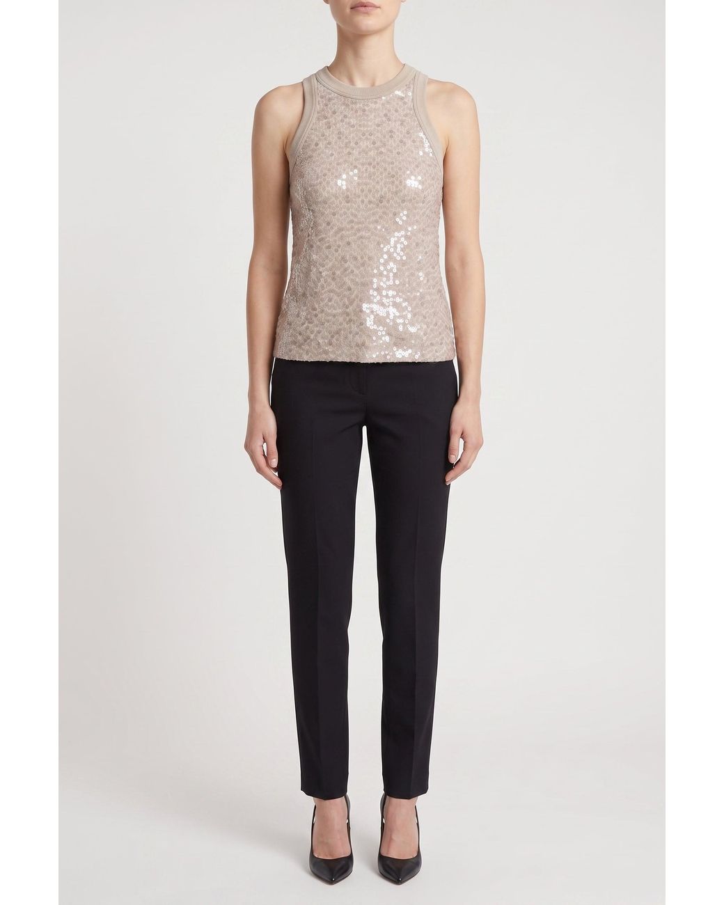 Brunello Cucinelli Multicolor Light Sequin Tank Shirt