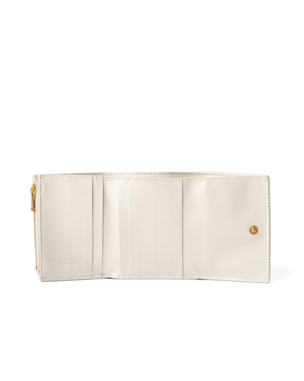 Bottega Veneta White Bottega Veneta Interlaced Leather Wallet for men