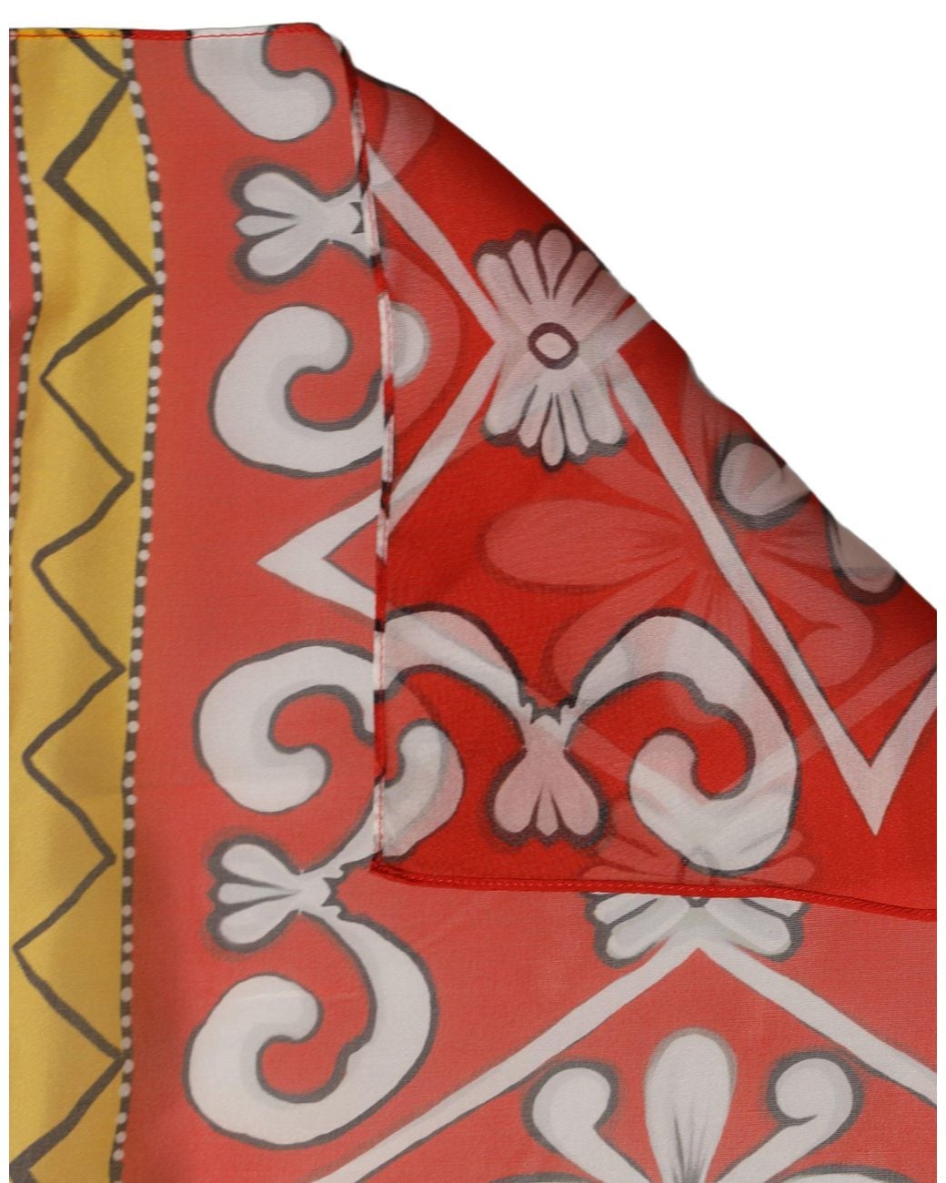 Dolce & Gabbana Red Silk Printed Shawl Stole Scarf
