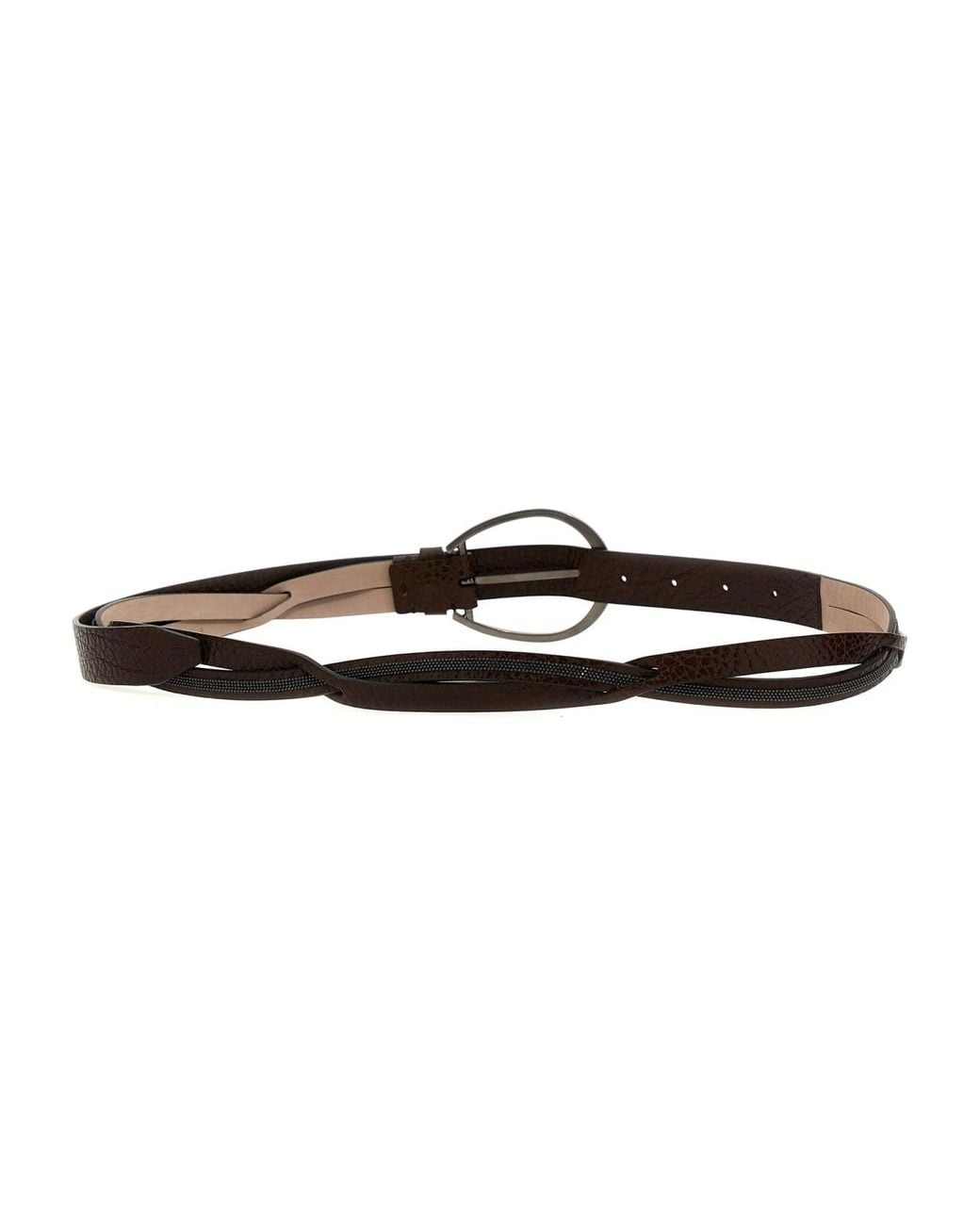 Brunello Cucinelli Brown Dark Leather Belt