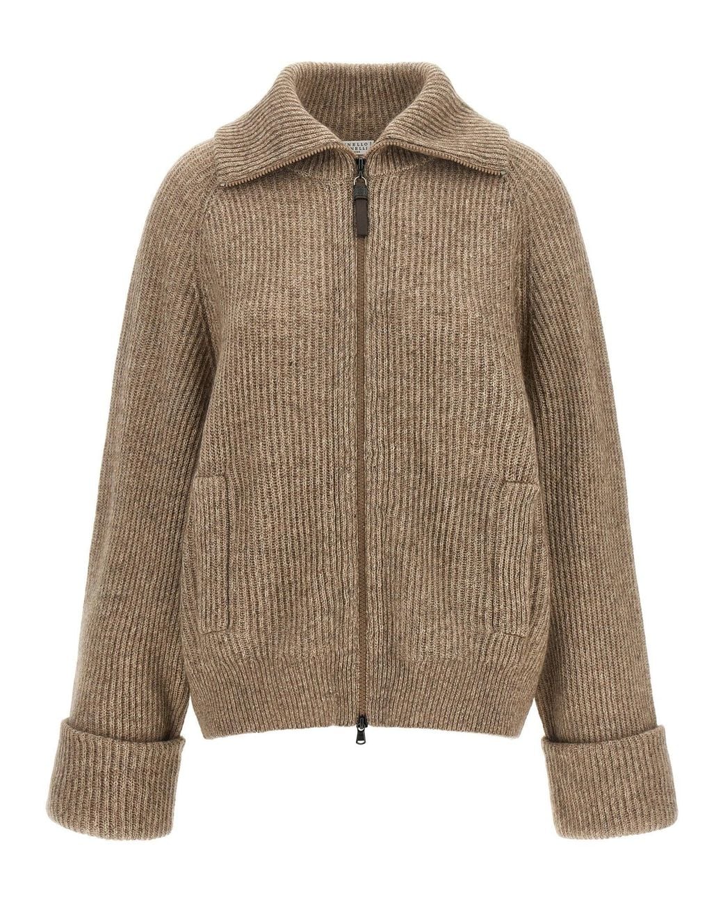 Brunello Cucinelli Natural Sparkling Cardigan