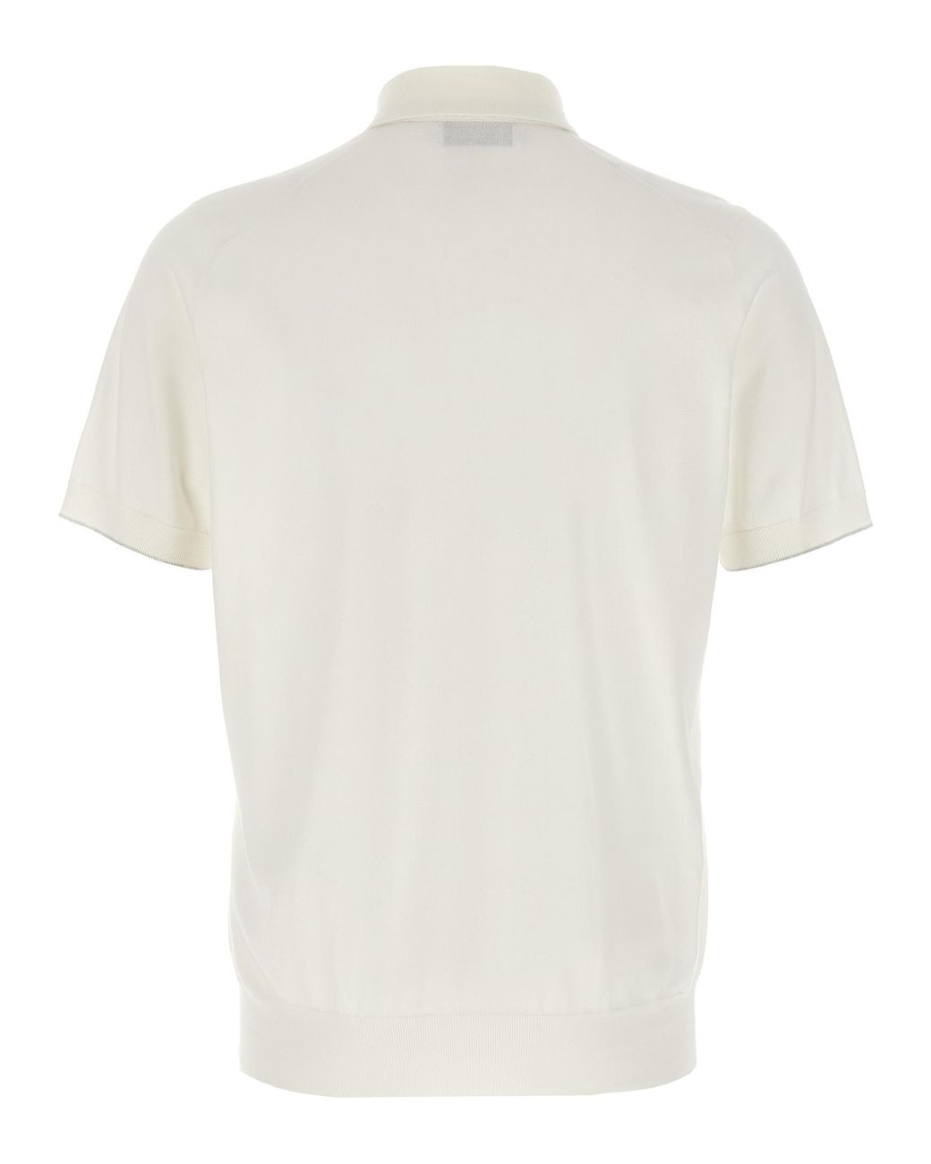 Brunello Cucinelli White Cotton Polo Shirt for men