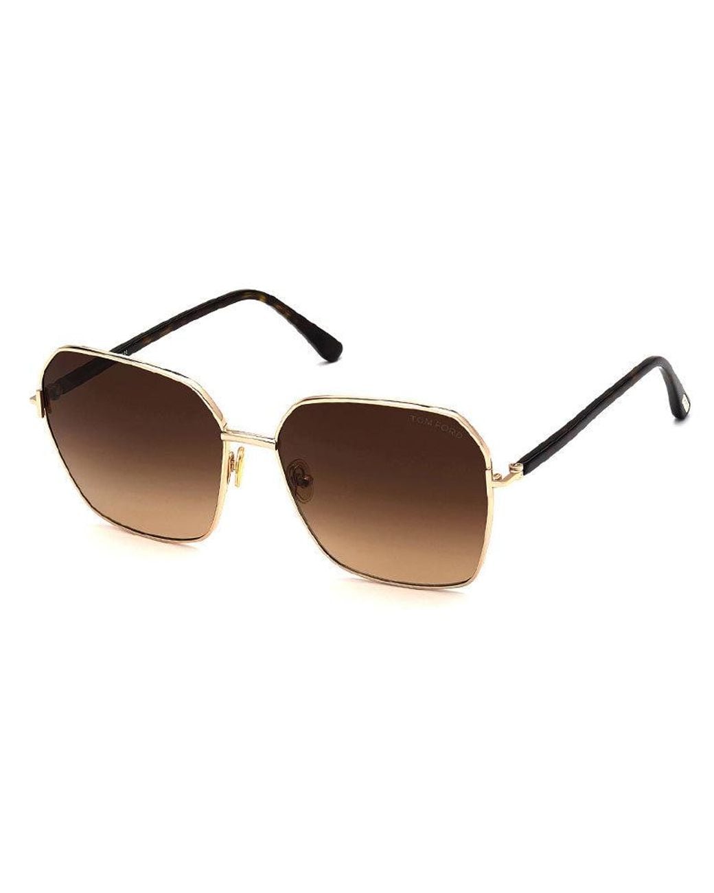 Tom Ford Brown Square Full Rim, With A Shiny Bordeaux Frame And Gradient Lens