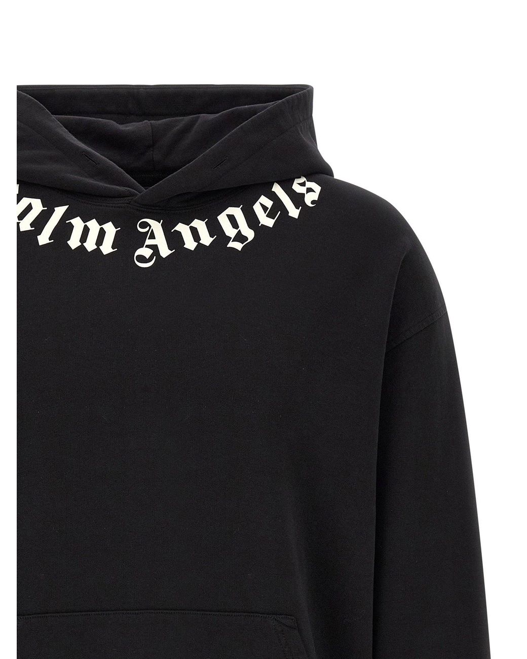 Palm Angels Black Logo-Printed Hoodie for men