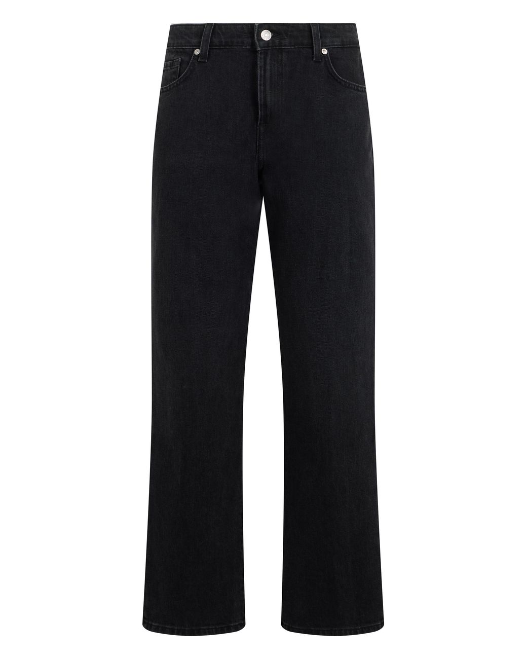 7 For All Mankind Blue Straight-Leg Jeans Cotton