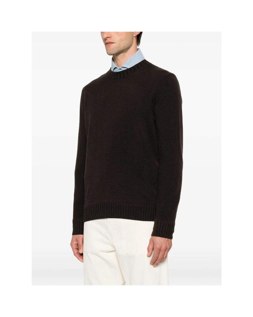 Magazzino Ricambi Black Ribbed-Trim Sweater for men