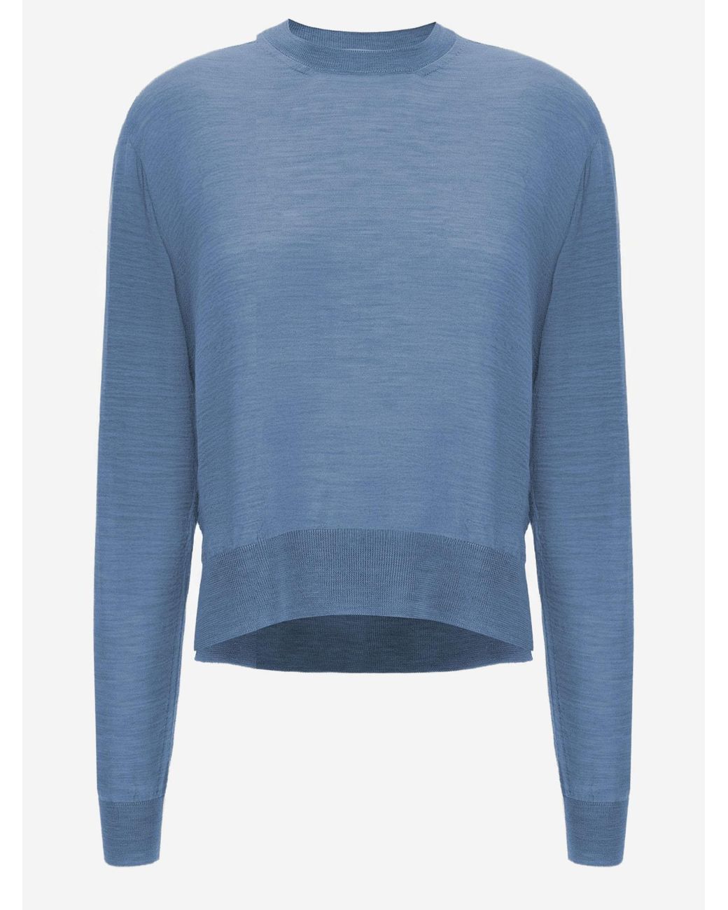 Jil Sander Blue Wool And Cashmere Blend Sweater