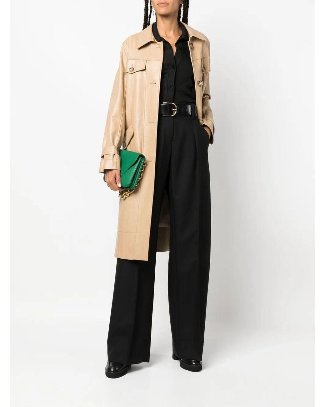 Ferragamo Black High-Waisted Wide-Leg Trousers