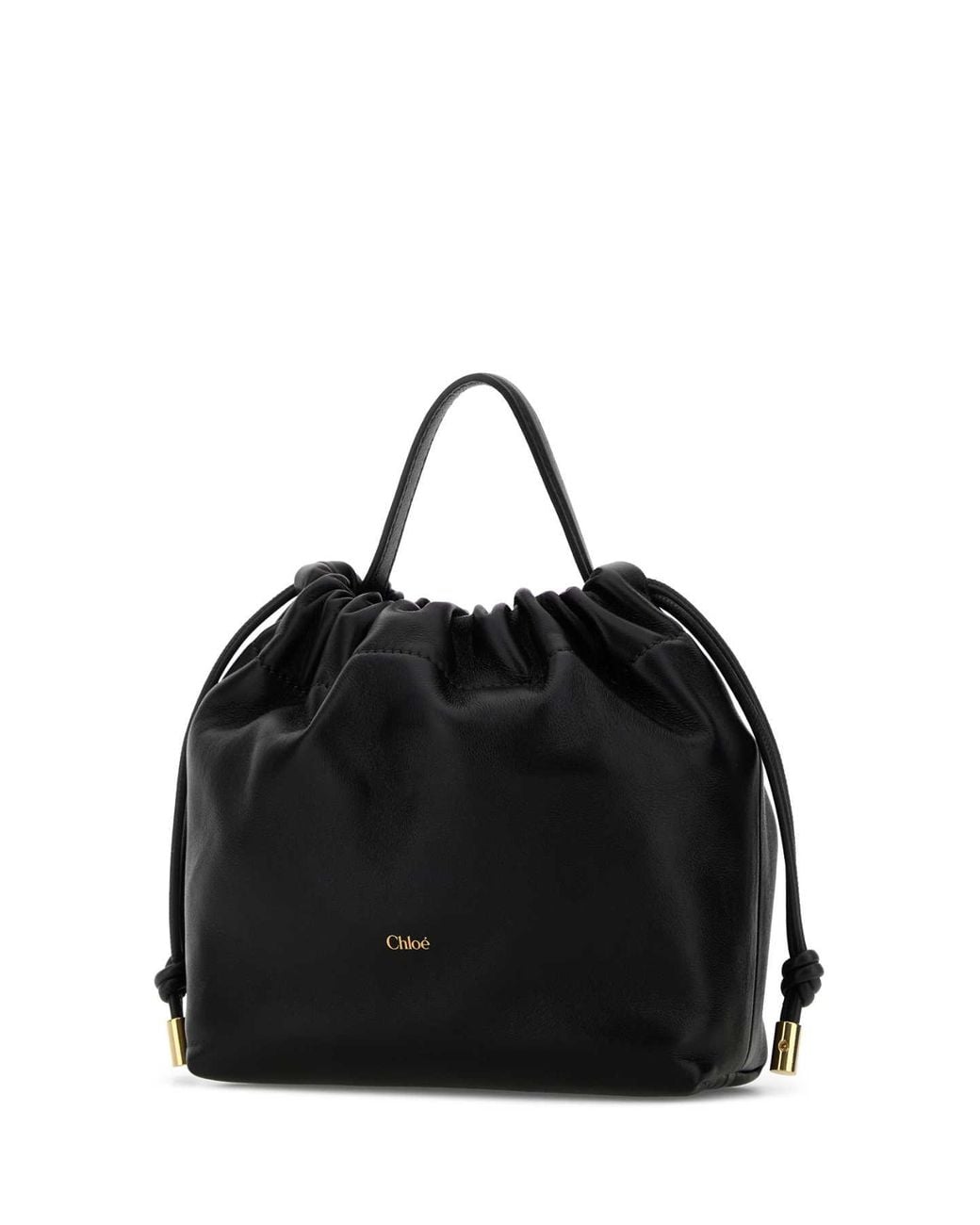 Chloé Black Chloé Ruched Lambskin Top Handle Bag