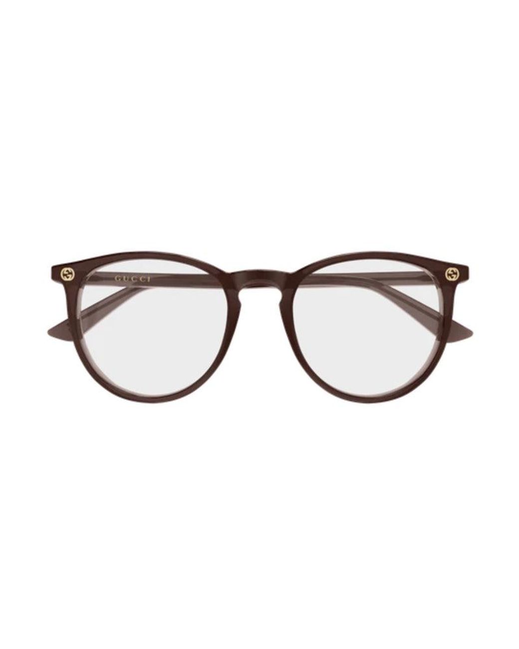 Gucci Brown Eyeglasses Round Full Rim, Frame And Clear Demo Lenses Lens Gg0027O017 Sunglasses