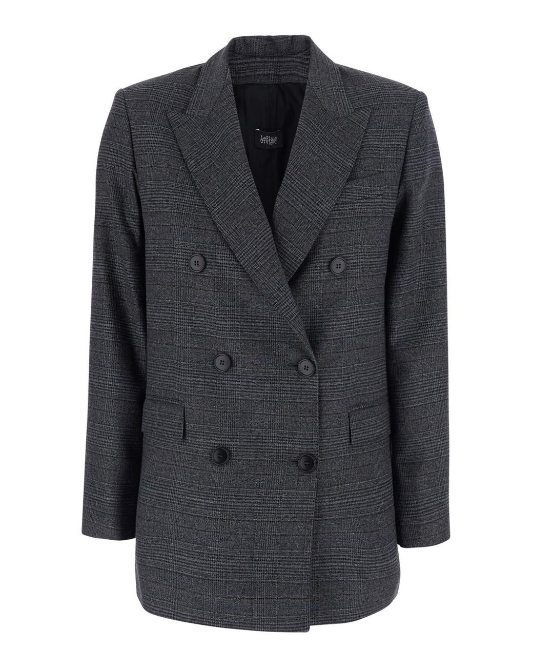 Le Plain Black Double-Breasted Jacket Wool Blend Blazers