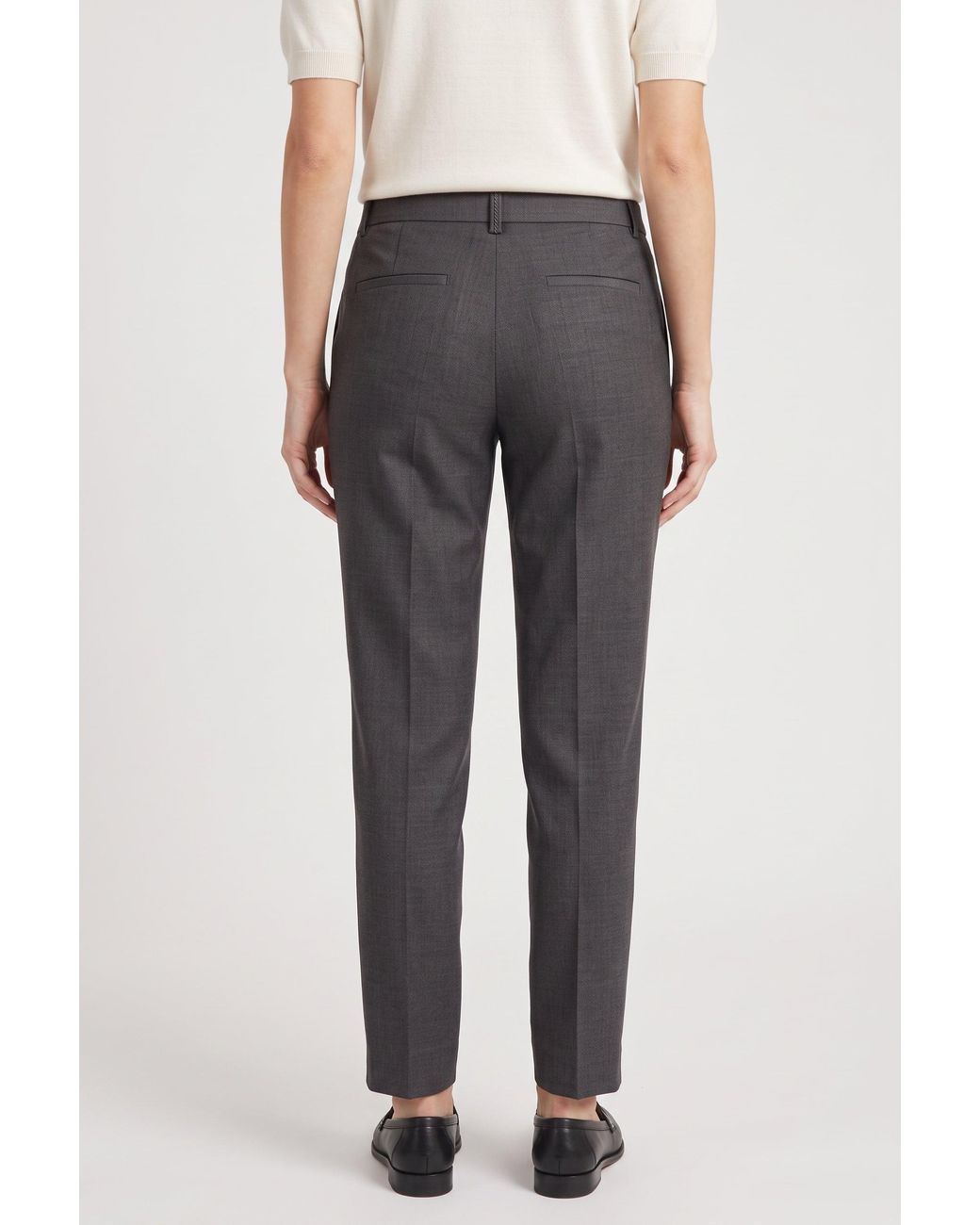 Brunello Cucinelli Gray Dark Linen Blend Trousers
