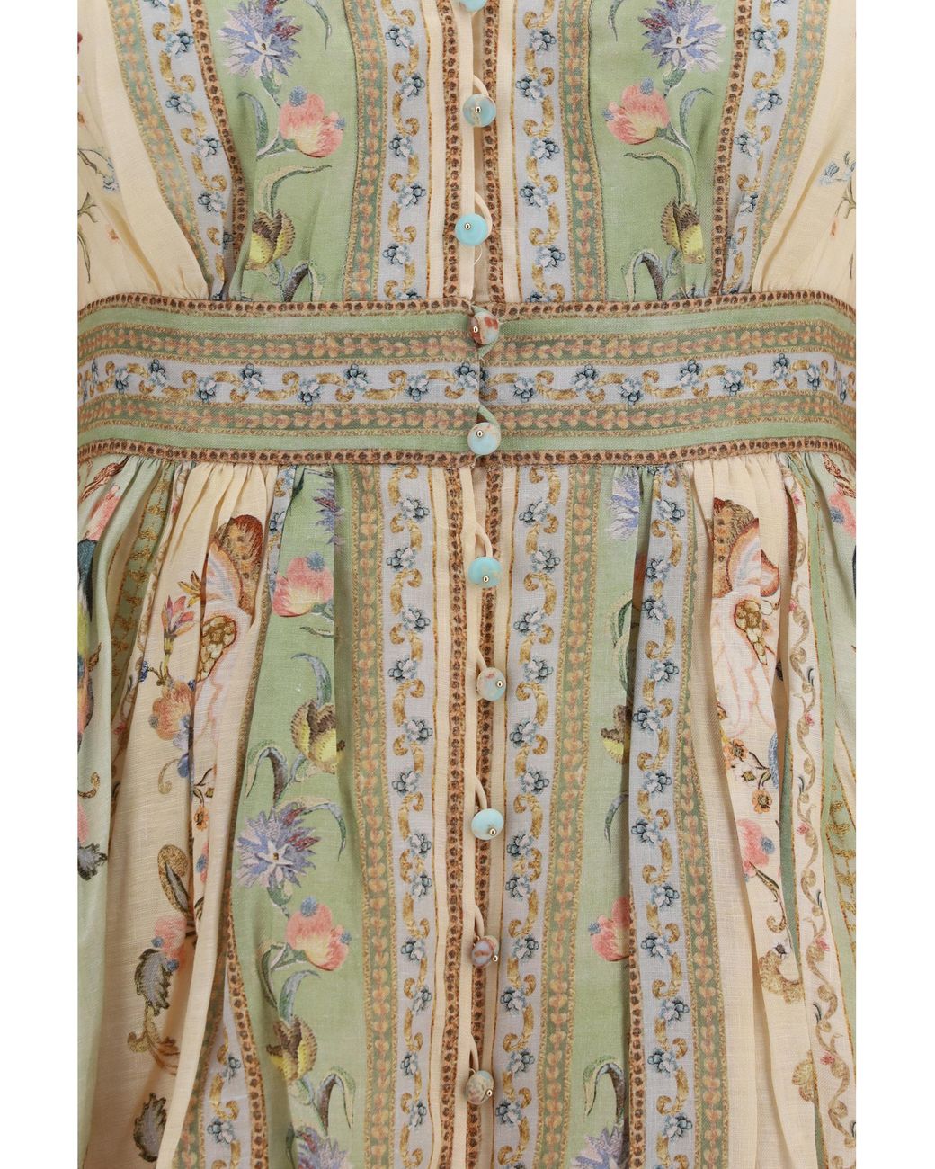 Zimmermann Natural Mini Dress Roselight Sage Linen