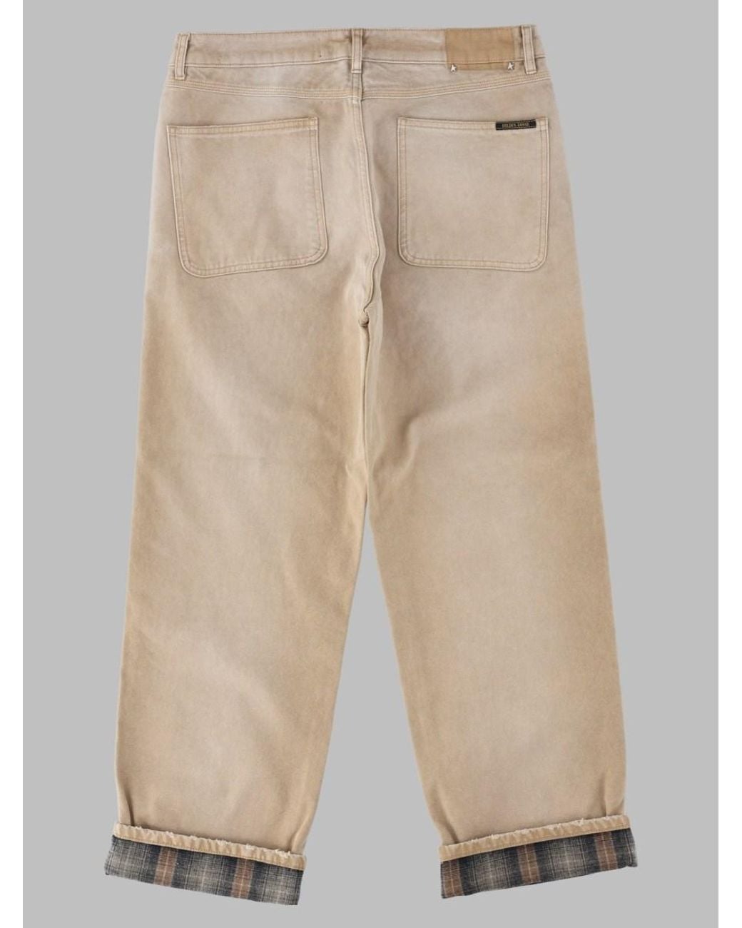 Golden Goose Deluxe Brand Natural Jeans With Check Detail Cotton for men
