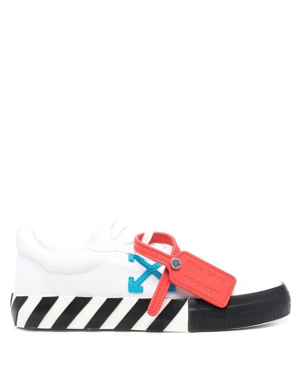 Off-White c/o Virgil Abloh White, Black And Turquoise Low Vulcanized ...