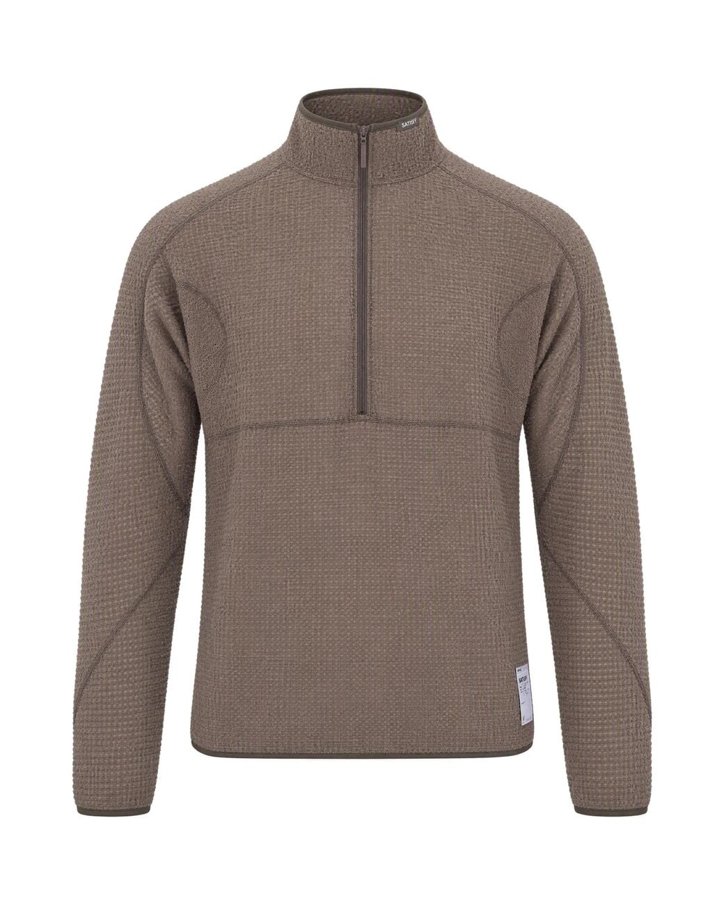 Satisfy Brown Half-Zip Fuzzfleece Sweatshirt Polyester Sweater for men