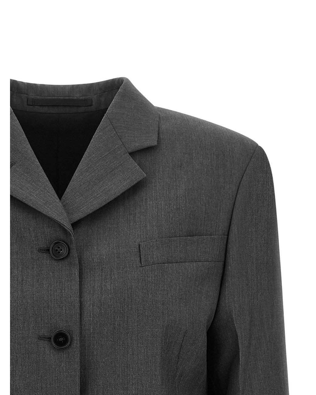 Jil Sander Black Wool-Mohair Blend With Asymmetrical Hem Blazer
