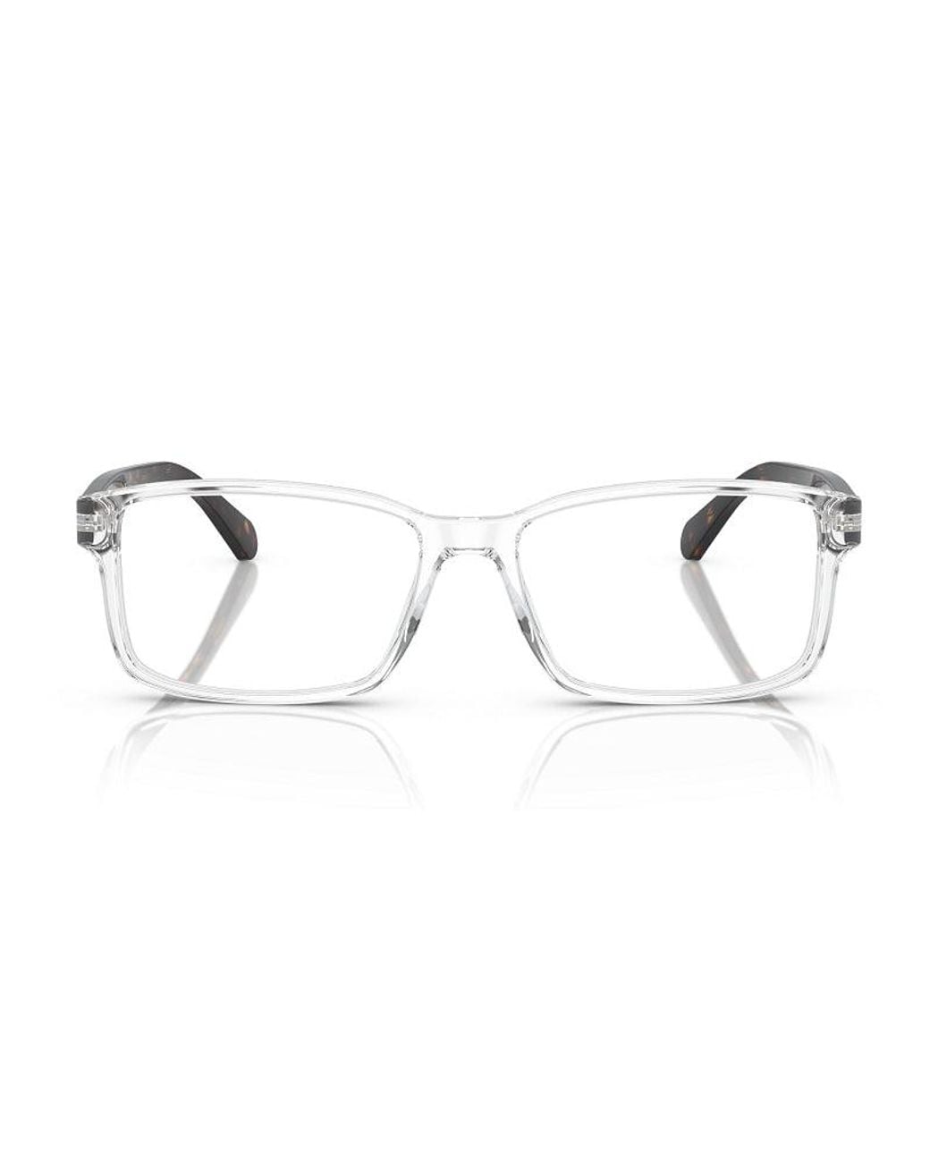 Polo Ralph Lauren Metallic Eyeglasses Rectangle Full Rim, Shiny Crystal Frame And Clear Demo Lenses Lens Ph21235331 Sunglasses for men