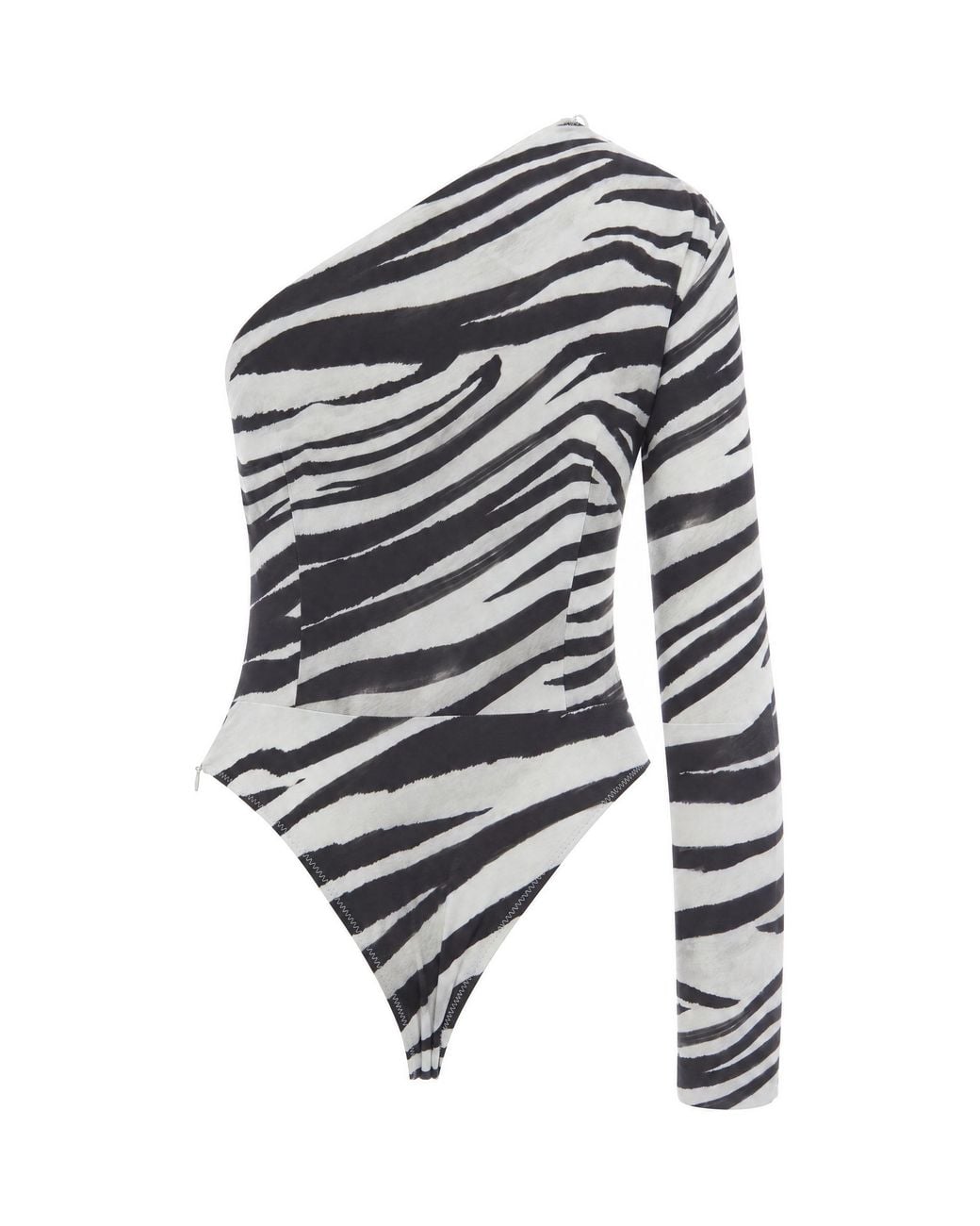 Patrizia Pepe White Zebra Print Bodysuit/ Elastane Top