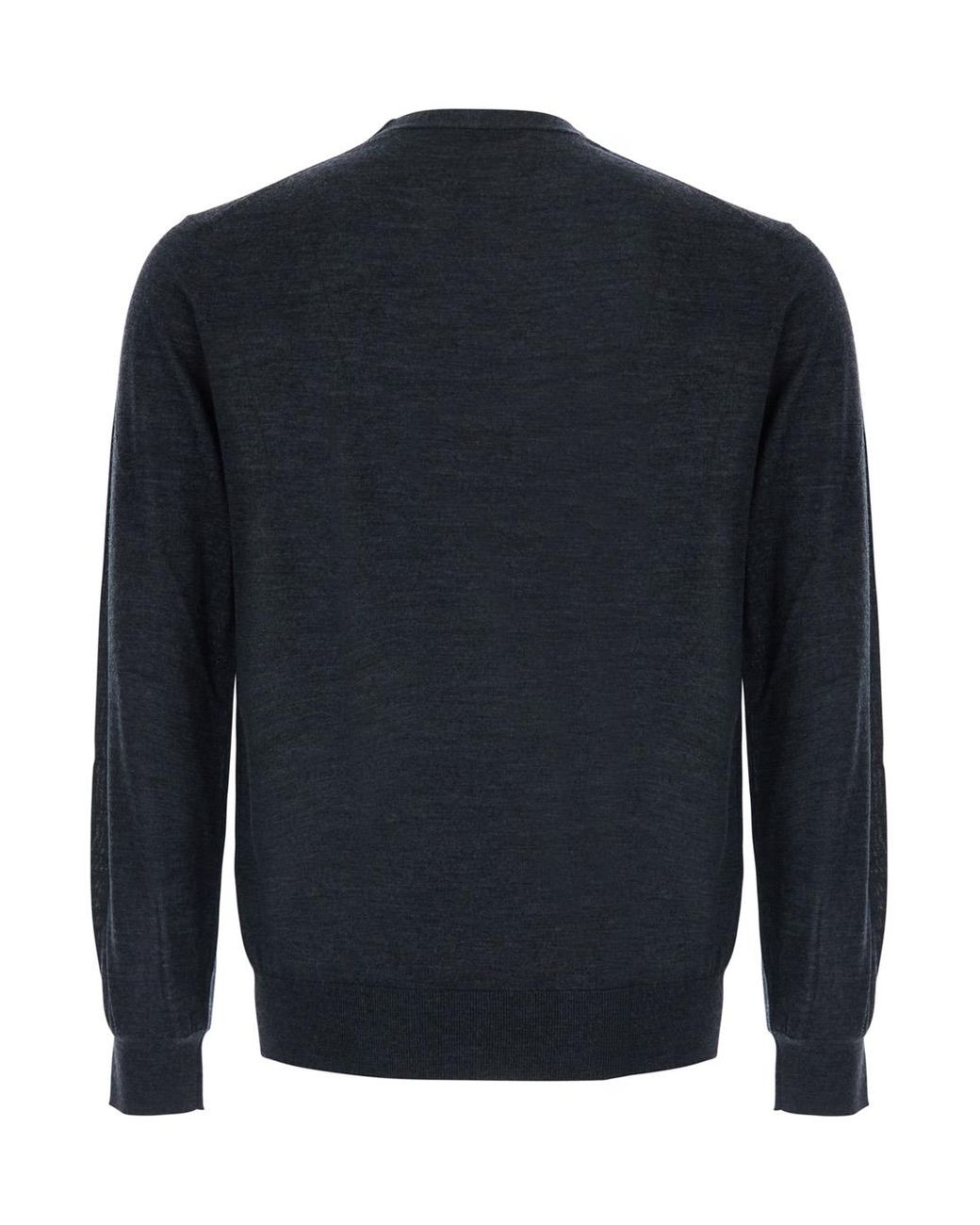 Kangra Blue Crew Neck Ml F.18Gg Merino Sweater Extrafine Wool Tops for men