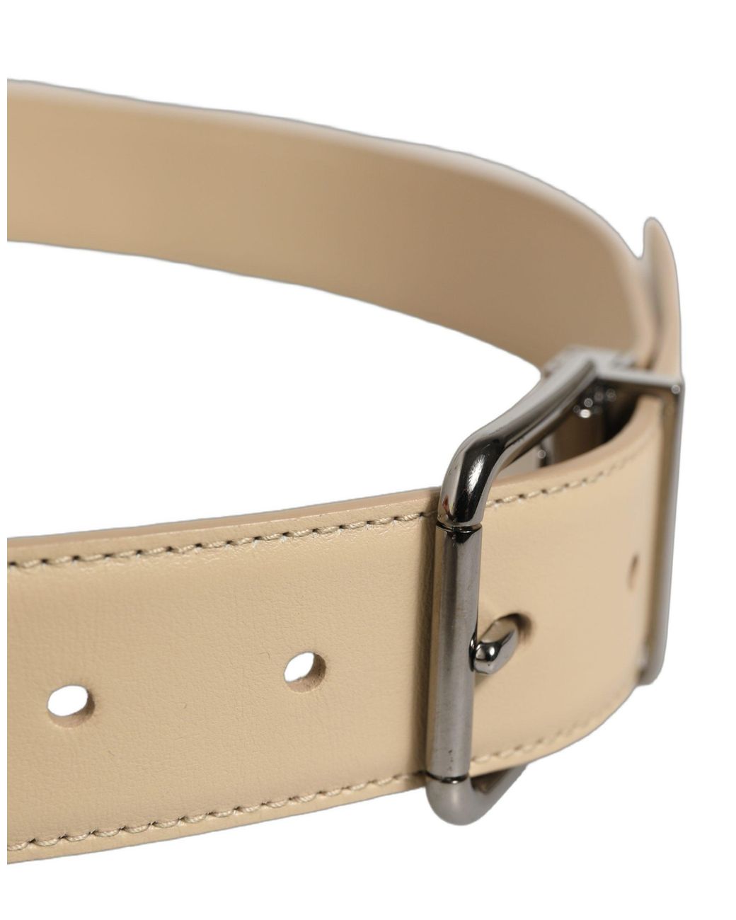 Dolce & Gabbana Brown Leather Tone Metal Buckle Belt for men