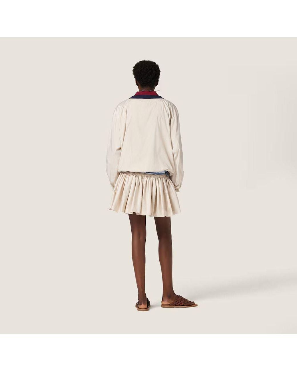 Miu Miu Natural Miu Miu Pleated Skirt