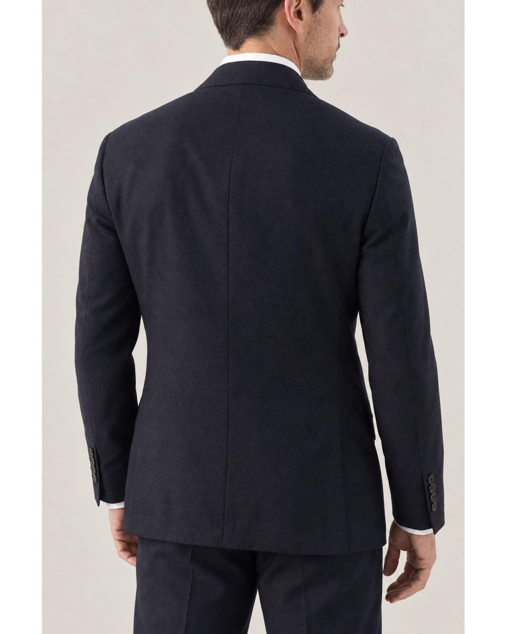 Brunello Cucinelli Blue Anthracite Wool Silk Blazer Clothing for men