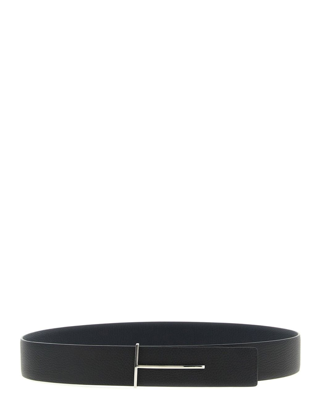 Tom Ford Black Grain Leather Reversible Belt