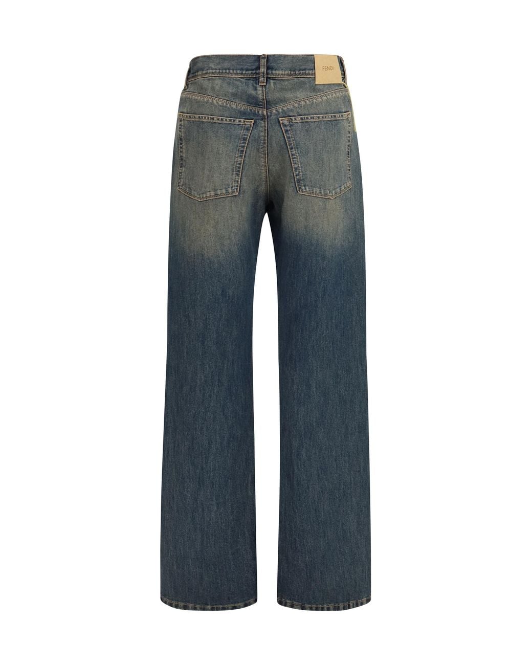 Fendi Blue Long Jeans Cotton