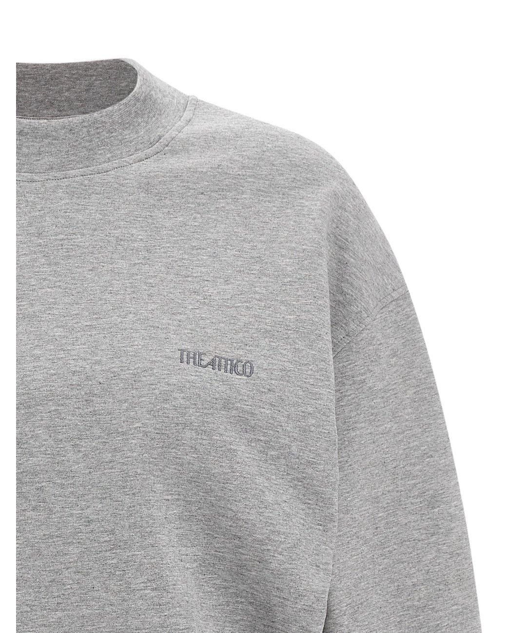 The Attico Gray Oversized Fleece Sweatshirt Dress