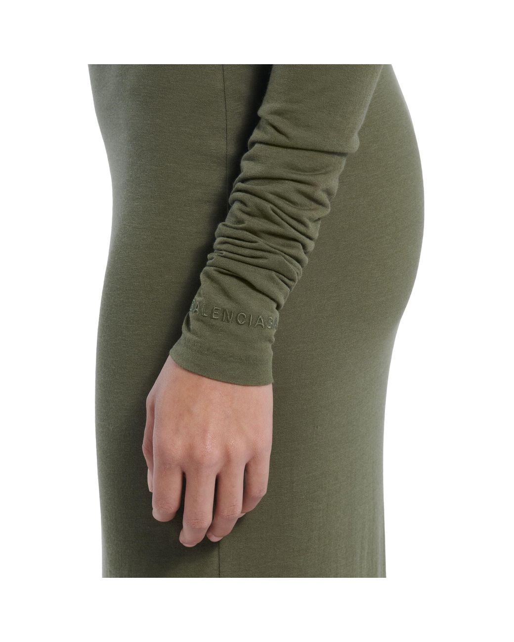 Balenciaga Green Balenciaga Off-Shoulder Dress