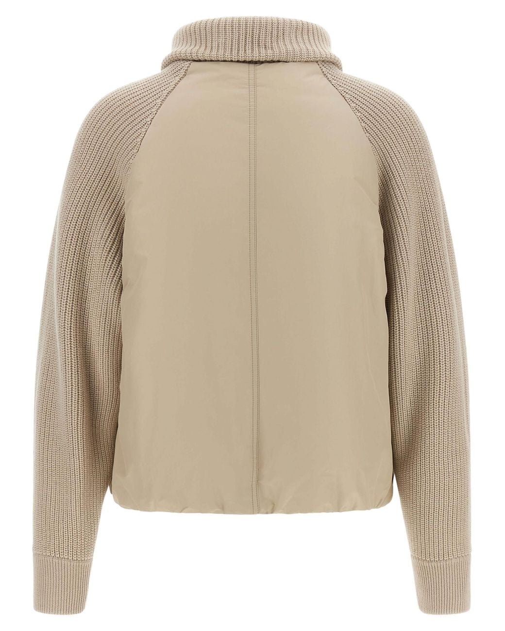 Brunello Cucinelli Natural Brunello Cucinelli Hybrid Cotton-Knit Jacket