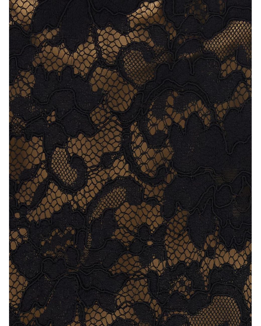 Le Plain Black Skirt A-Line Lace