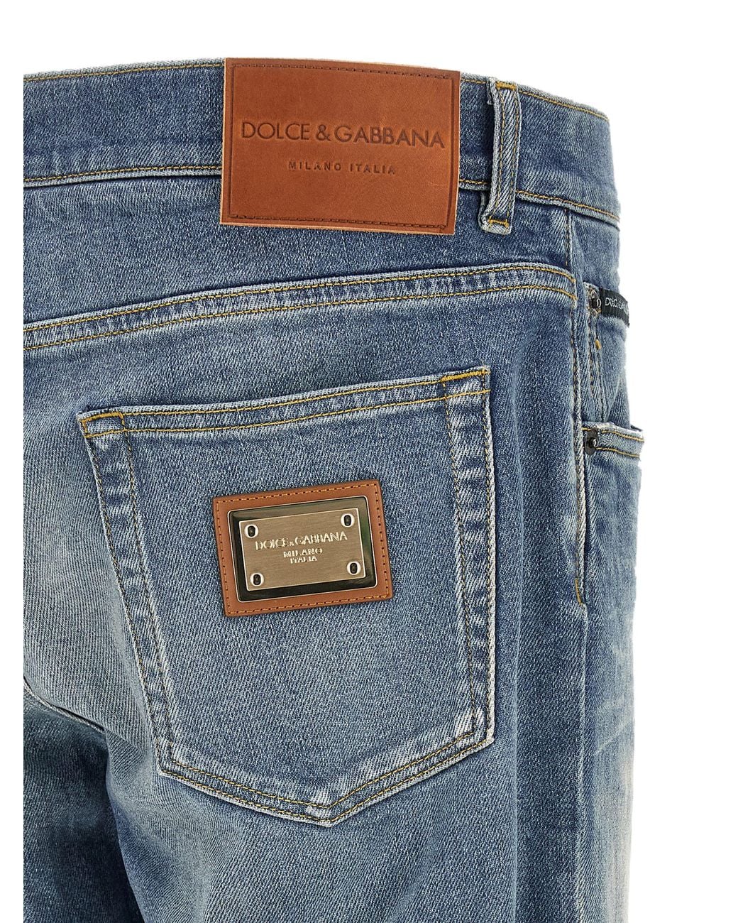 Dolce & Gabbana Blue Dolce & Gabbana Straight-Leg Denim Jeans for men