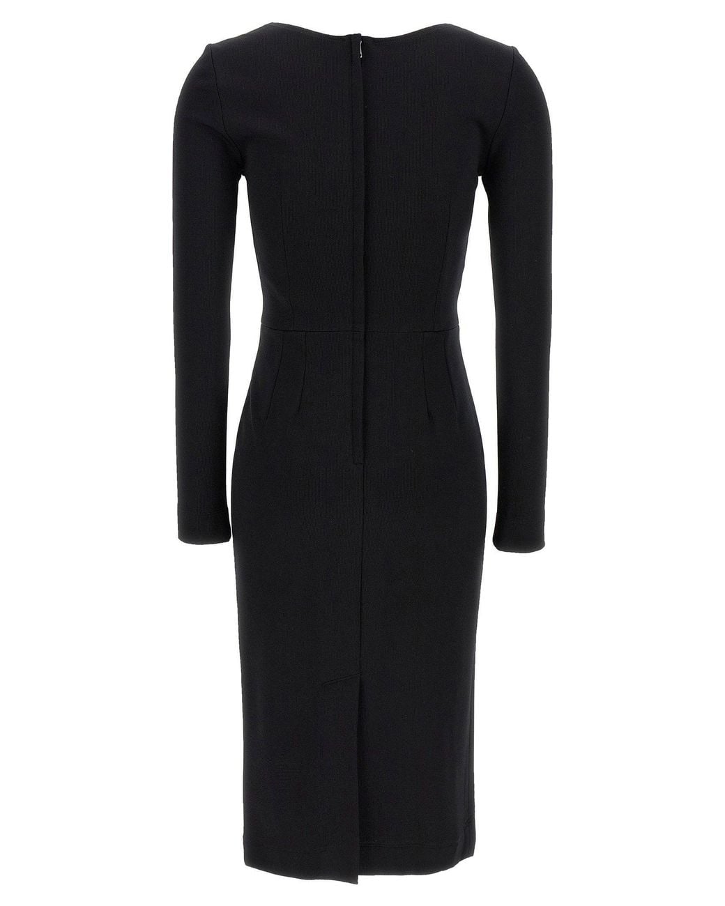 Dolce & Gabbana Black Dolce & Gabbana Logo Stretch Viscose Dress