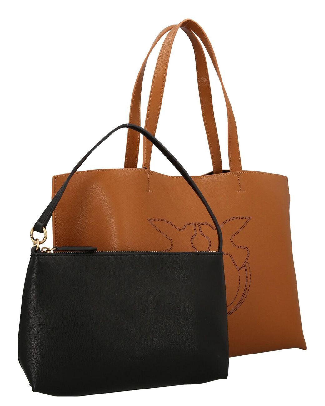 トートバッグ PINKO 'Carrie' classic shopping bag Brown Pinko 'carrie' tote bag with top handles | The Fashion Square