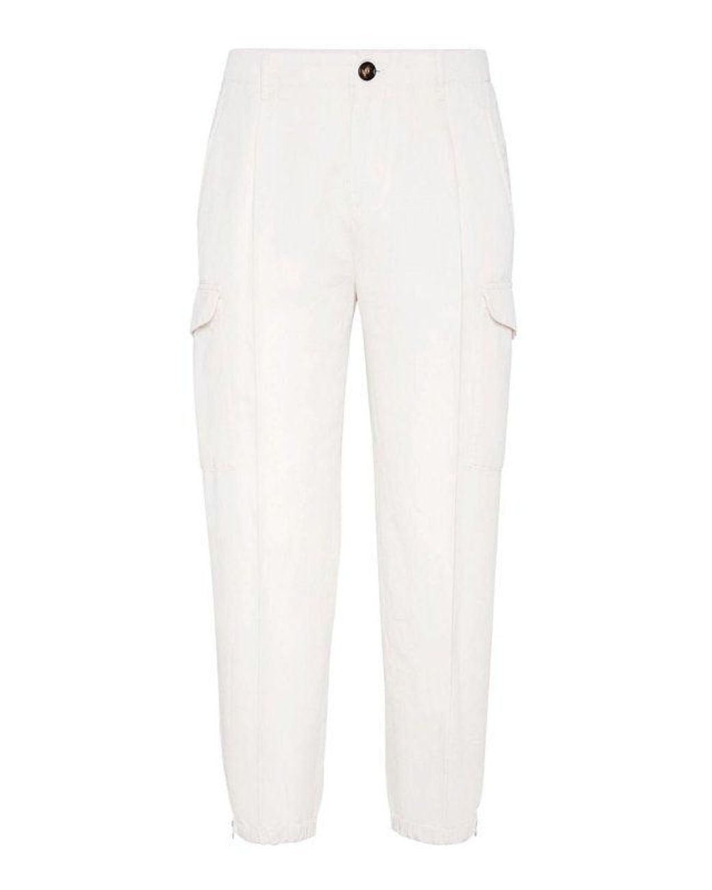 Brunello Cucinelli Natural Linen Trousers for men