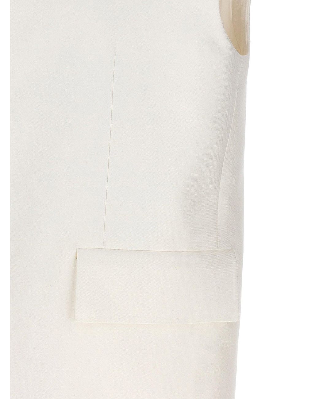 Jil Sander White Oversize Tailored Cotton Vest
