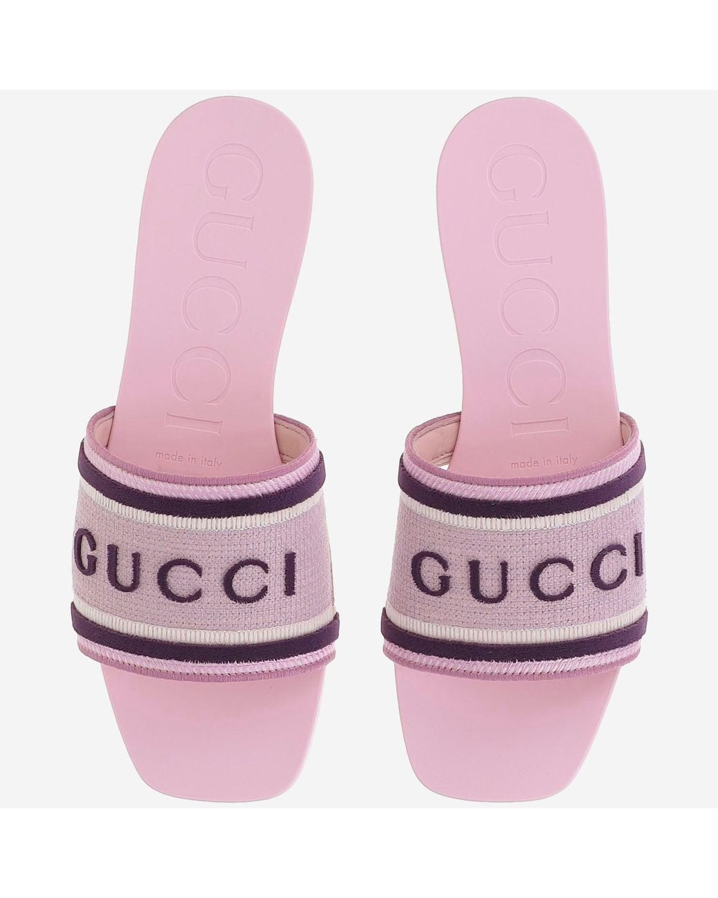 Gucci Pink Slider Sandals Cotton