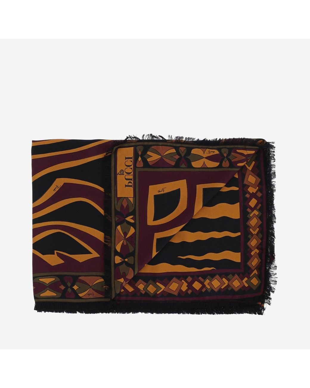 Emilio Pucci Multicolor Silk Scarf Bordeaux- Scarfs
