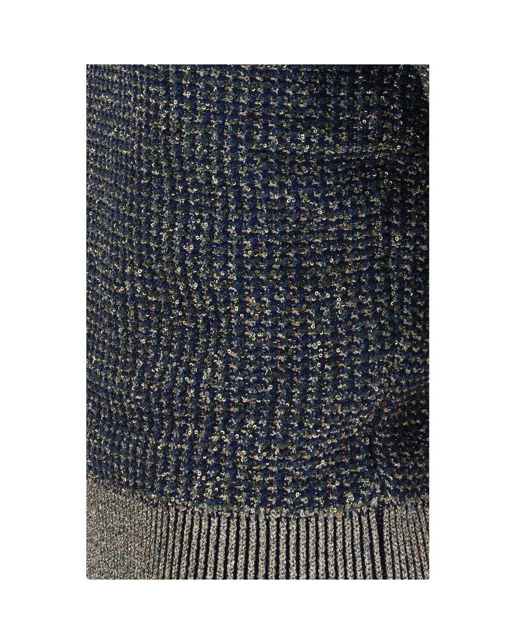 Balmain Gray Blue Polyamide Sweater