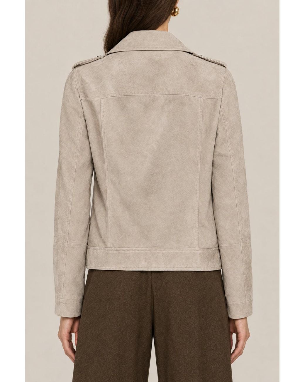 Brunello Cucinelli Natural Leather Biker Jacket