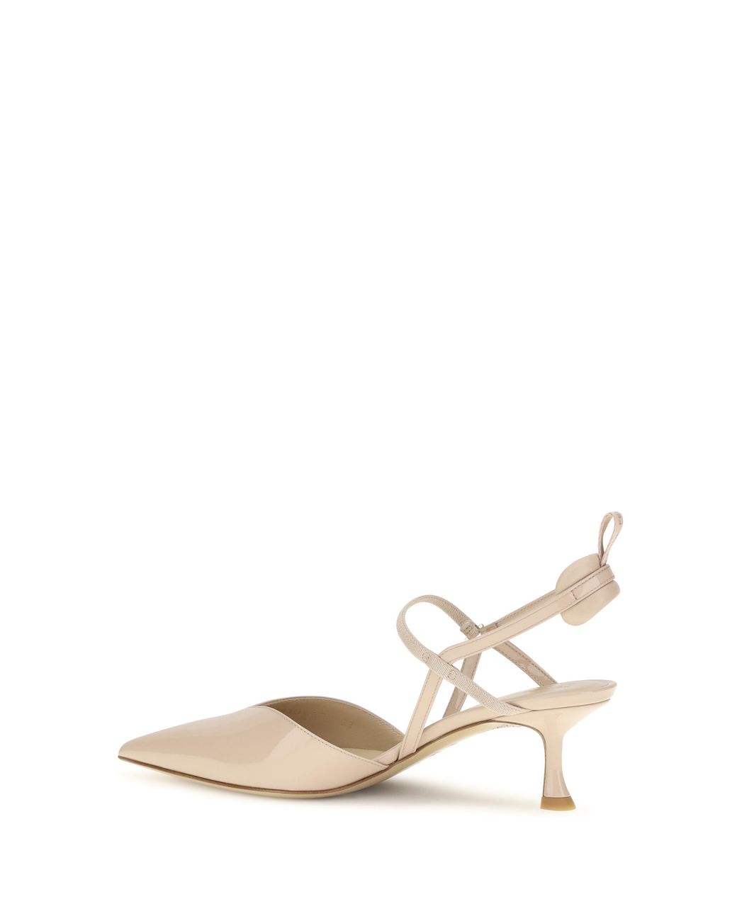 Fendi Natural Patent Leather Colibrì Slingback Pumps