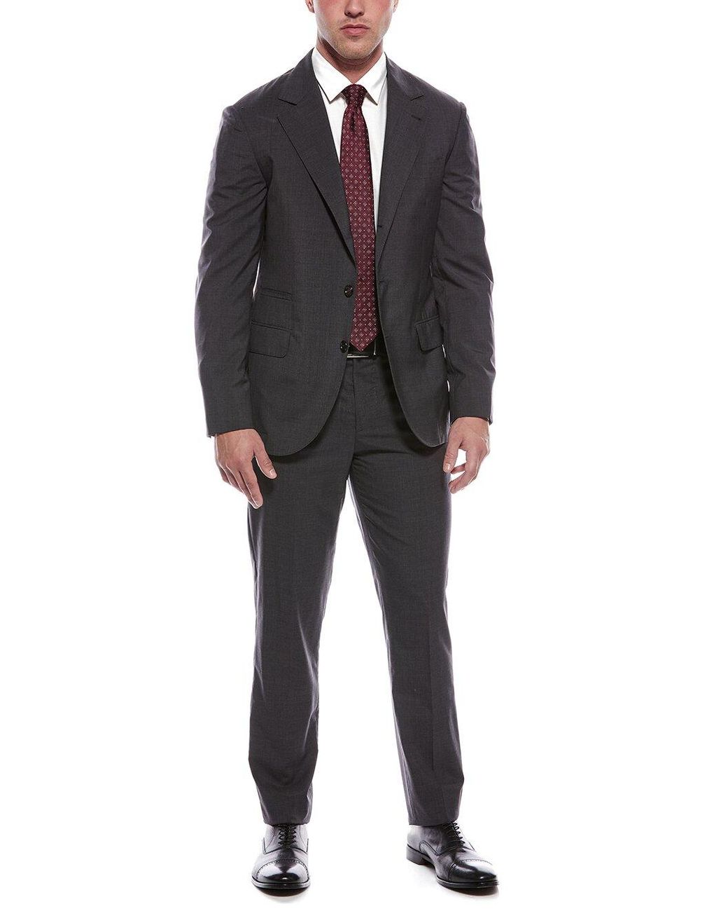 Brunello Cucinelli Black Anthracite Wool Silk Tailored Blazer for men