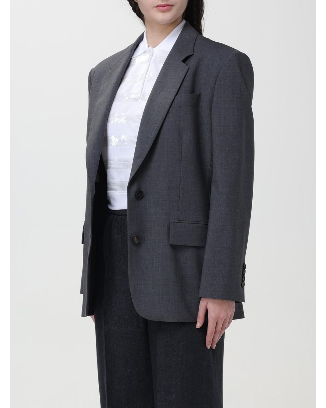 Brunello Cucinelli Blue Dark Wool Blazer