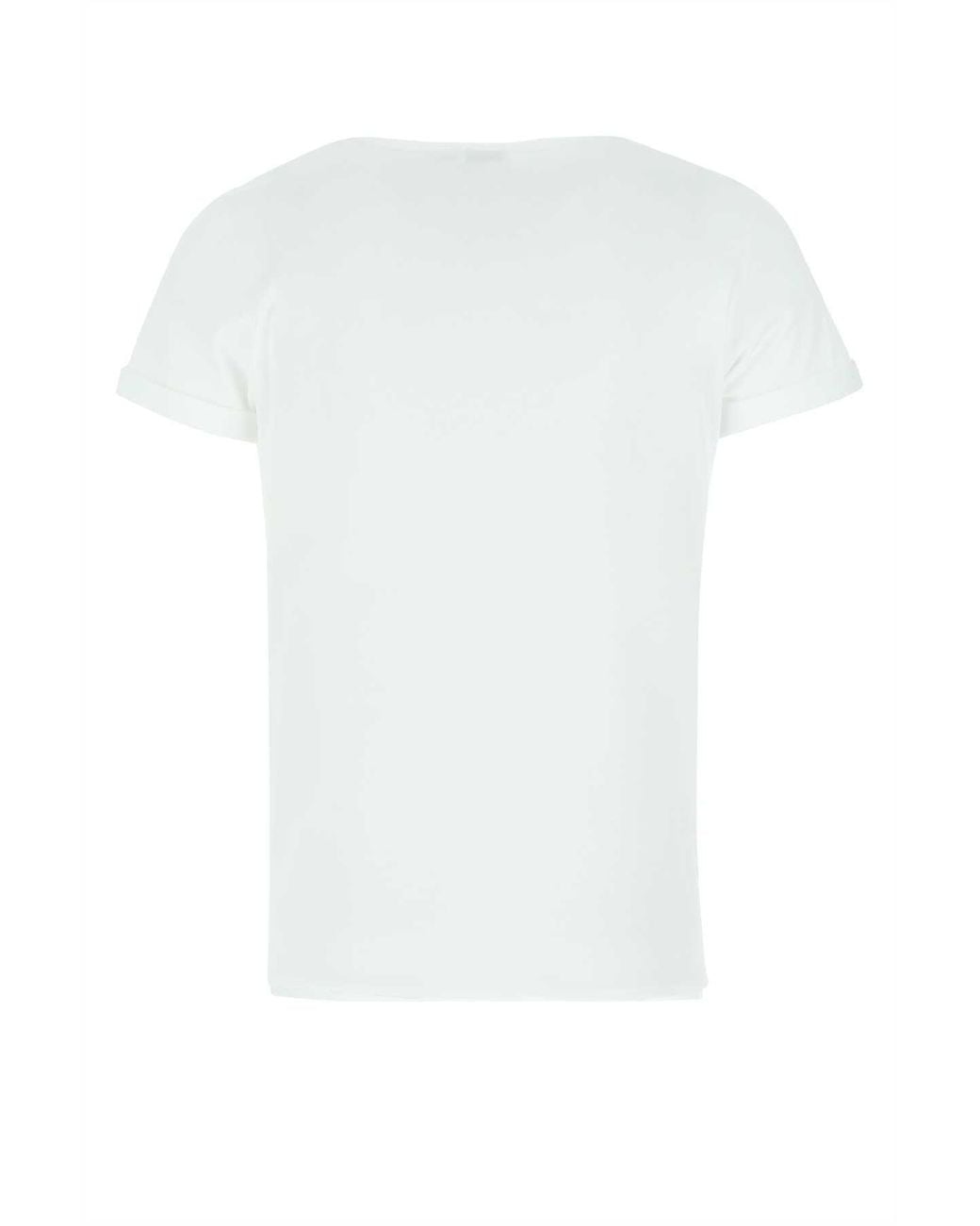 Saint Laurent White Saint Laurent Logo-Embroidered Cotton T-Shirt