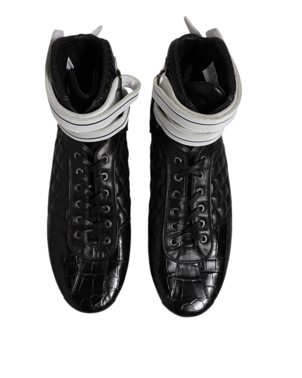 Dolce & Gabbana Black Hightop Leather Sneakers for men