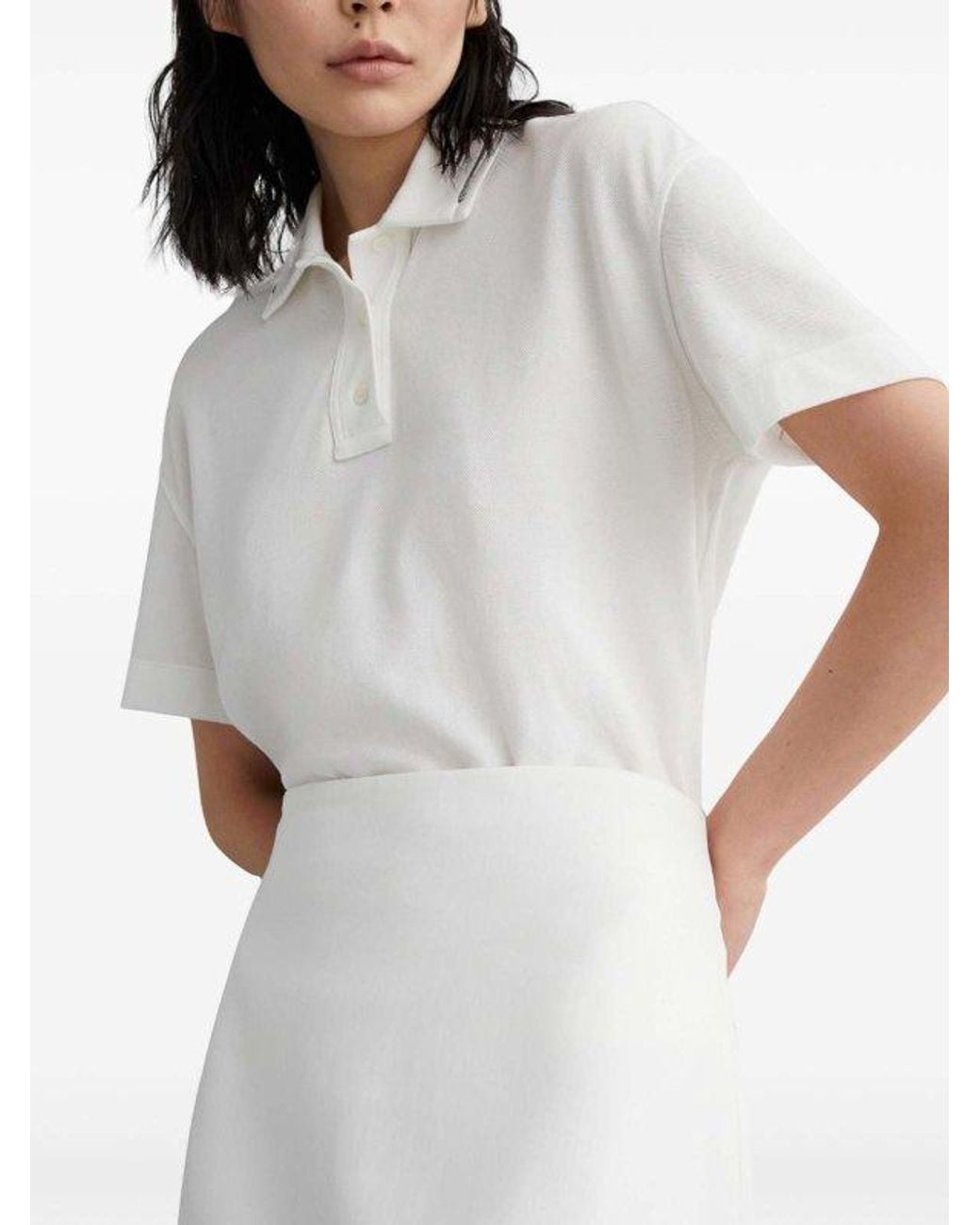 Brunello Cucinelli White Off Straight Cotton Skirt