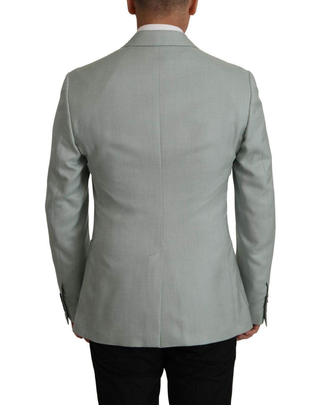 Dolce & Gabbana Gray Elegant Slim Fit Cashmere Silk Blazer Jacket for men