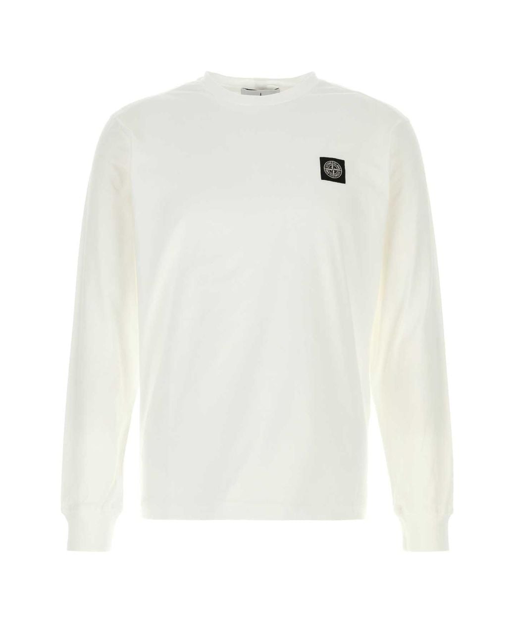 Stone Island White Stone Island Logo-Patch Cotton T-Shirt